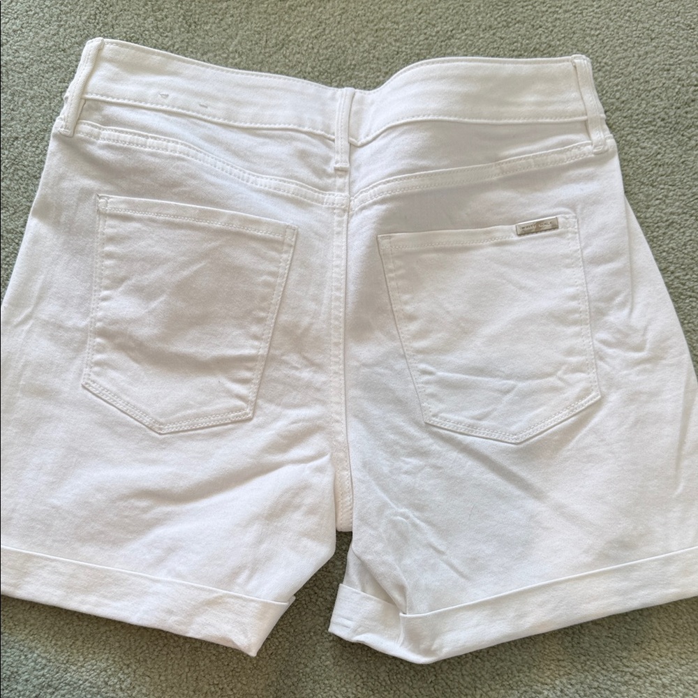 WHBM Women's White Denim Shorts High-Rise size 4 - Picture 4 of 8